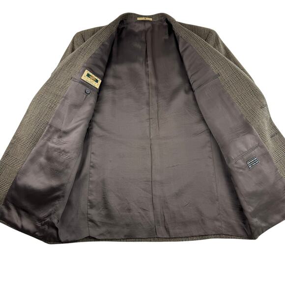 Joseph Abboud Vintage Tweed Blazer Jacket Classic Fit 42R Three Button Wool Silk - Picture 9 of 12